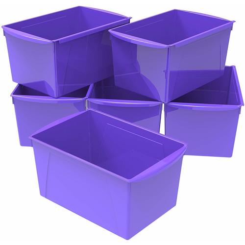 Storex Extra Large Book Bin 6/Pack, 14.5" X 9.25" X 7"