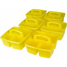 Storex 00948E06C STORAGE CRATES BINS Storex Large Caddy Assorted Colors Yellow Blue Teal Red Green Purple Black 6 Pack