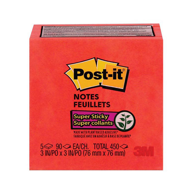 3M 995 654 5SSC C Post it Self Stick Notes Flags 3M Post it Super Sticky Notes 3 x 3 5 Pads Pack
