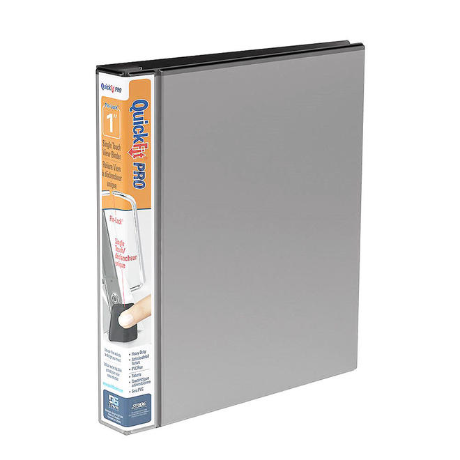 QuickFit 792 90011 Binders QuickFit PRO Single Touch Pin Lock View Binder Black Locking D Ring