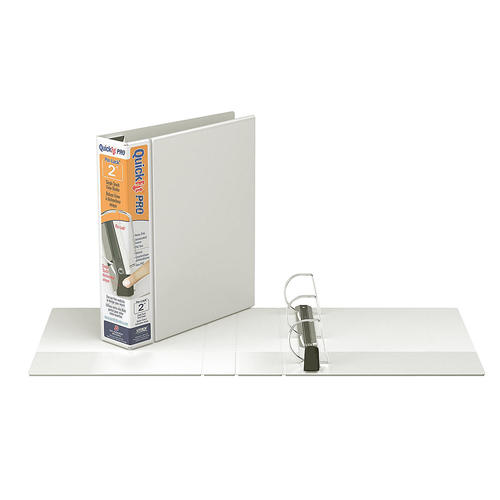 QuickFit® PRO Single Touch PinLock® View Binder, White, Locking DRing