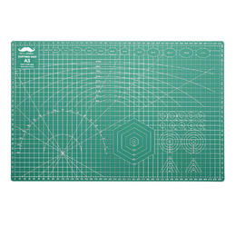 A3 Self-Healing PVC Cutting Mat with Grids and Angles, Double-Sided - Moustache®
