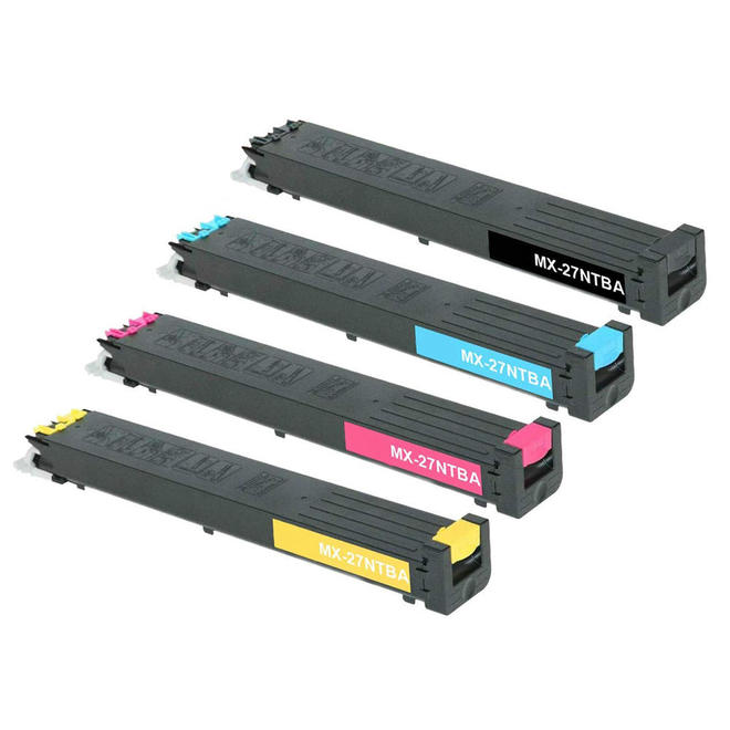 Sharp MX 27NT Combo MX 2300N Sharp MX27NTBA MX27NTCA MX 27NTMA MX 27NTYA Compatible Toner Cartridge Combo BK C M Y