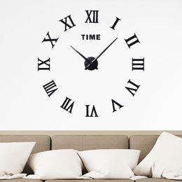 Small 3257d other brands os 28 bk wall clock frameless large 3d diy wall clock roman numerals black