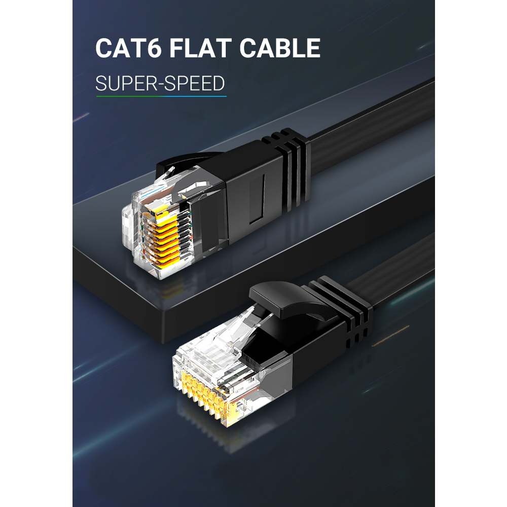 Cat6 Flat Network Patch Cable Short Black PrimeCables®
