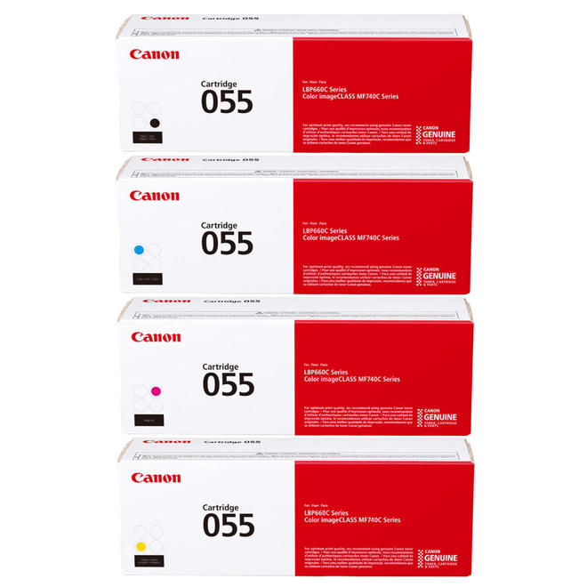 Canon Canon 055 Combo OEM Color ImageClass MF741Cdw Canon 055 Original Toner Cartridge Combo BK C M Y