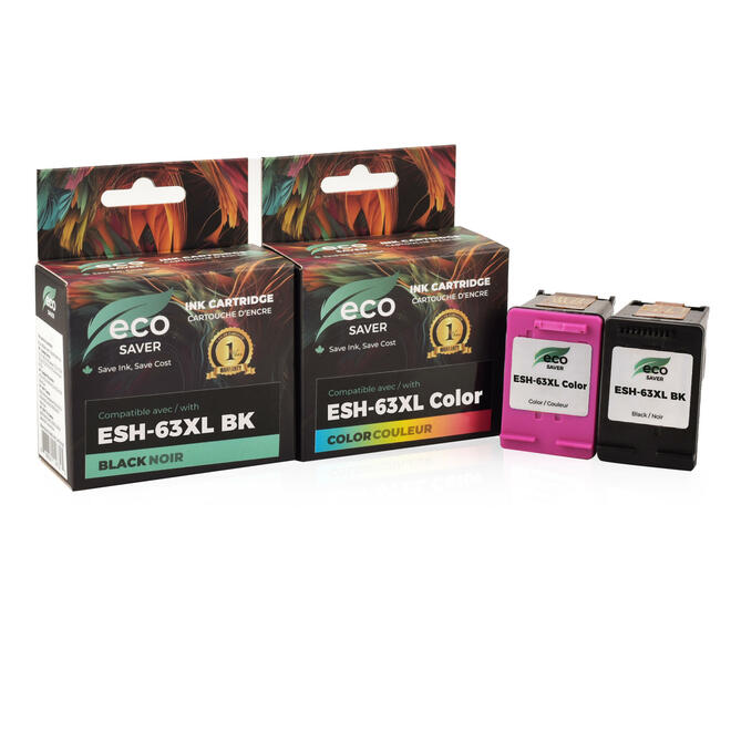 EcoBox HP 63XL Combo Ecobox OfficeJet 4650 Compatible HP 63XL Ink Cartridge Black and Color Combo High Yield Economical Box