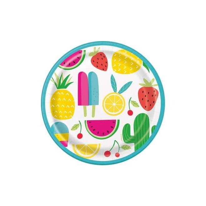 Other Brands LVU 73754 Spring Summer Themed Party Supplies Sweet Succulent Round 7 Dessert Plates 8ct