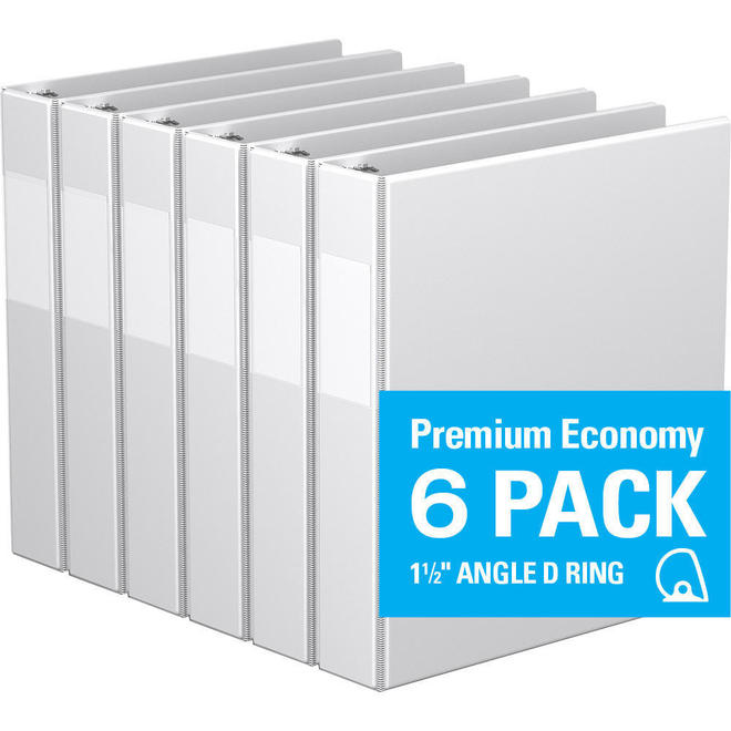 Davisgroup 2302 00 06 Binders Davis Group Premium Economy D Ring Binder 6 Pack White 1 5