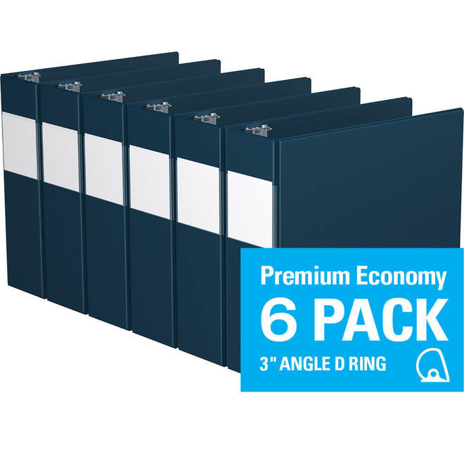 Davisgroup 2305 72 06 Binders Davis Group Premium Economy D Ring Binder 6 Pack Navy Blue 3