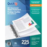 Davisgroup 5485 4 Binders QuickFit Ultra Heavy Weight Top Load Letter Size Sheet Protectors Clear 225 Pack