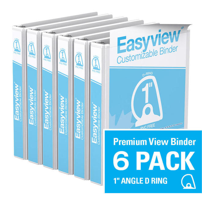 Davisgroup 8401 00 06 Binders Davis Group Easyview Premium D Ring Customizable View Binder 6 Pack 1 White