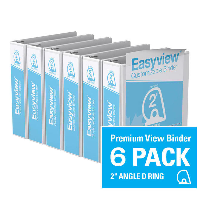 Davisgroup 8403 00 06 Binders Davis Group Easyview Premium D Ring Customizable View Binder 6 Pack 2 White