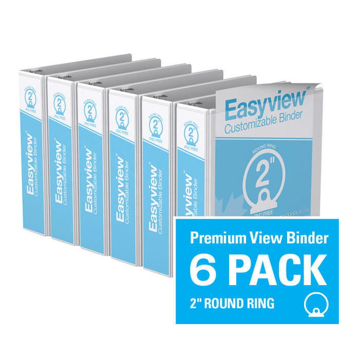 Davisgroup 8413 00 06 Binders Davis Group Easyview Premium Round Ring Customizable View Binder 6 Pack 2 White