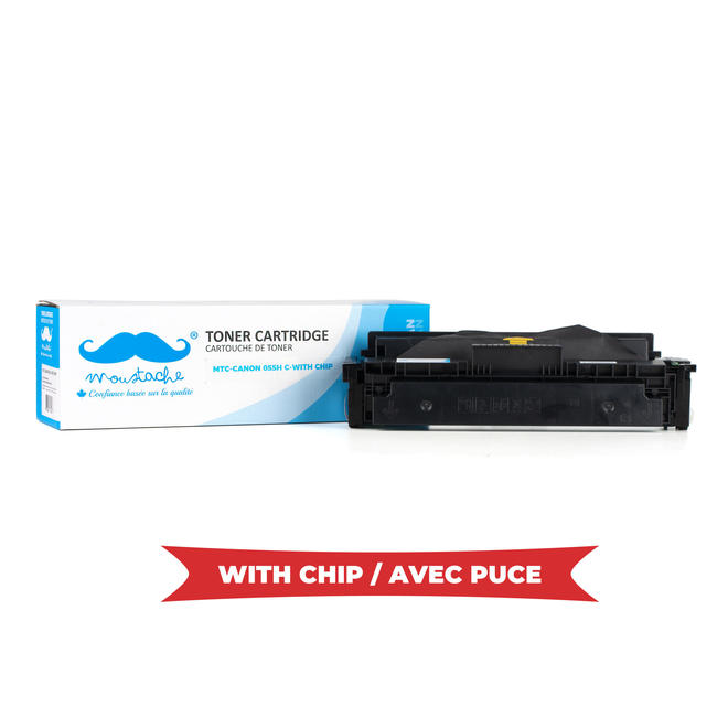 Moustache Canon 055H 3019C001 WithChip Color ImageClass MF741Cdw Canon 055H 3019C001 Compatible Cyan Toner Cartridge High Yie
