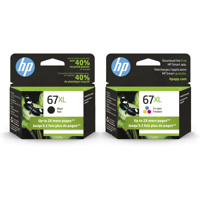 HP HP 67XL Combo OEM ENVY 6052 All In One HP 67XL 3YM57AN 3YM58AN Original Black and Tri color Ink Cartridge Combo High Yield