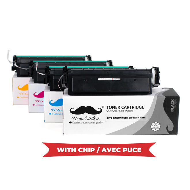 Moustache Canon 055H Combo WithChip Color ImageClass MF741Cdw Canon 055H Compatible Toner Cartridge Combo High Yield BK C M Y
