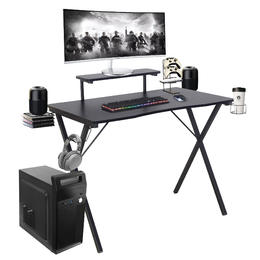 Computer Desk with Bulit-in Monitor Stand, Hook and Baskets - Moustache®