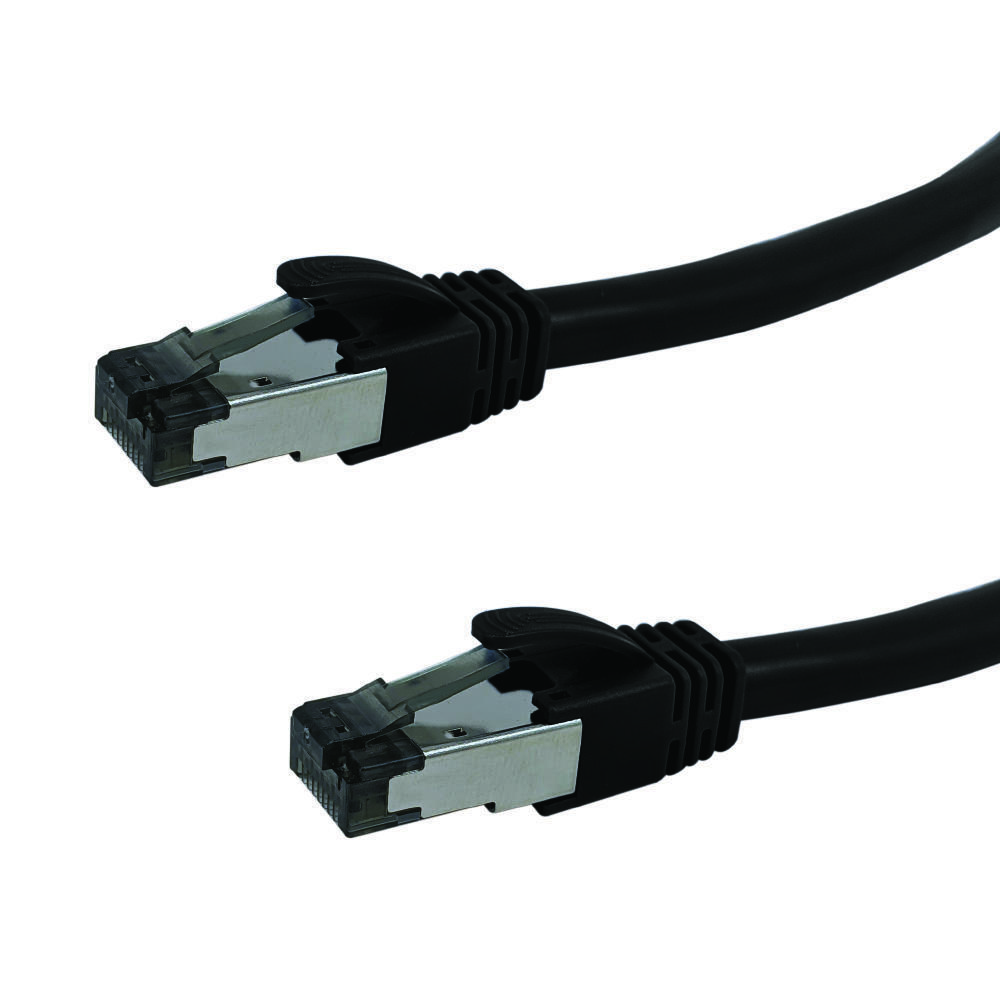 Cat8 S/FTP Shielded Patch Cable 40G 24AWG Riser CMR Black