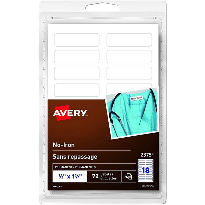 Avery 099 2375 box Name ID Badges Avery No Iron Clothing Labels Washer Dryer Safe Handwrite