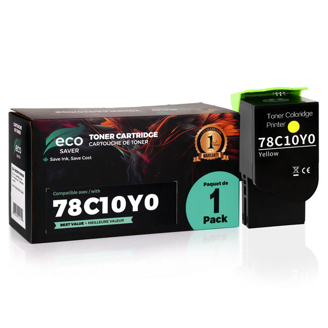 No Brand Lexmark 78C10Y0 CX421adn Lexmark 78C10Y0 Remanufactured Yellow Toner Cartridge 1400 Pages
