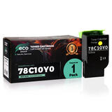No Brand Lexmark 78C10Y0 CX421adn Lexmark 78C10Y0 Remanufactured Yellow Toner Cartridge 1400 Pages