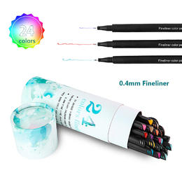 Small d2c60 other brands cp fc330 art markers pens precision watercolor fineliner pens for illustration sketching 0 4mm 24 assorted colors pack
