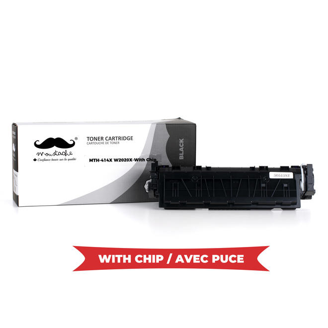 Moustache HP 414X W2020X WithChip Color LaserJet Pro M454dn Remanufactured HP 414X W2020X Black Toner Cartridge High Yield Wi