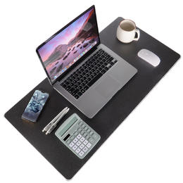 Double-Sided Extended Desk Mat, Aluminum & PU, 800mm x 400mm x 3mm