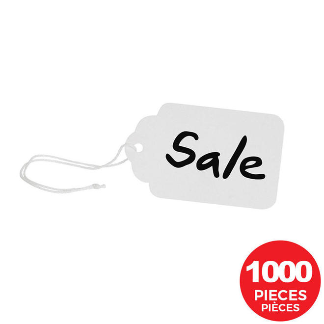 Merangue 693 1024 7210 00 000 Pricing Promotion Merangue White Identification Tags with Strings Pack of 1000 429159