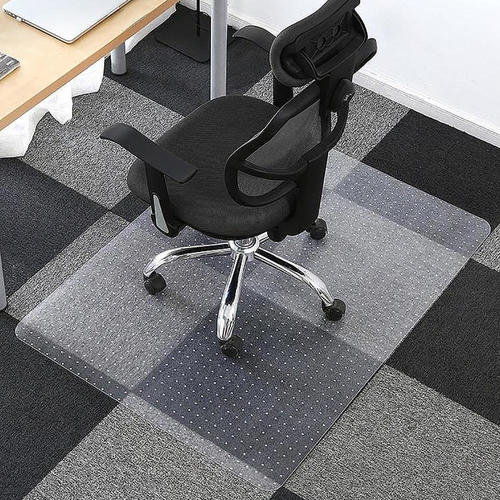 Translucent Chair Mat With Spikes For Carpet Rectangle Pvc Moustache