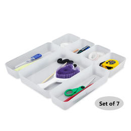 Drawer Divider Box, Plastic Caddy, Set of 7