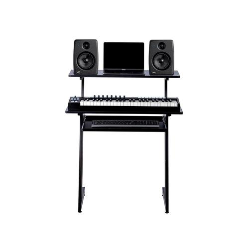 Monoprice Canada Cab 625919 Sit Stand Desk Solutions Stage Right by Monoprice Recording Studio Desk with Raised Platform and 