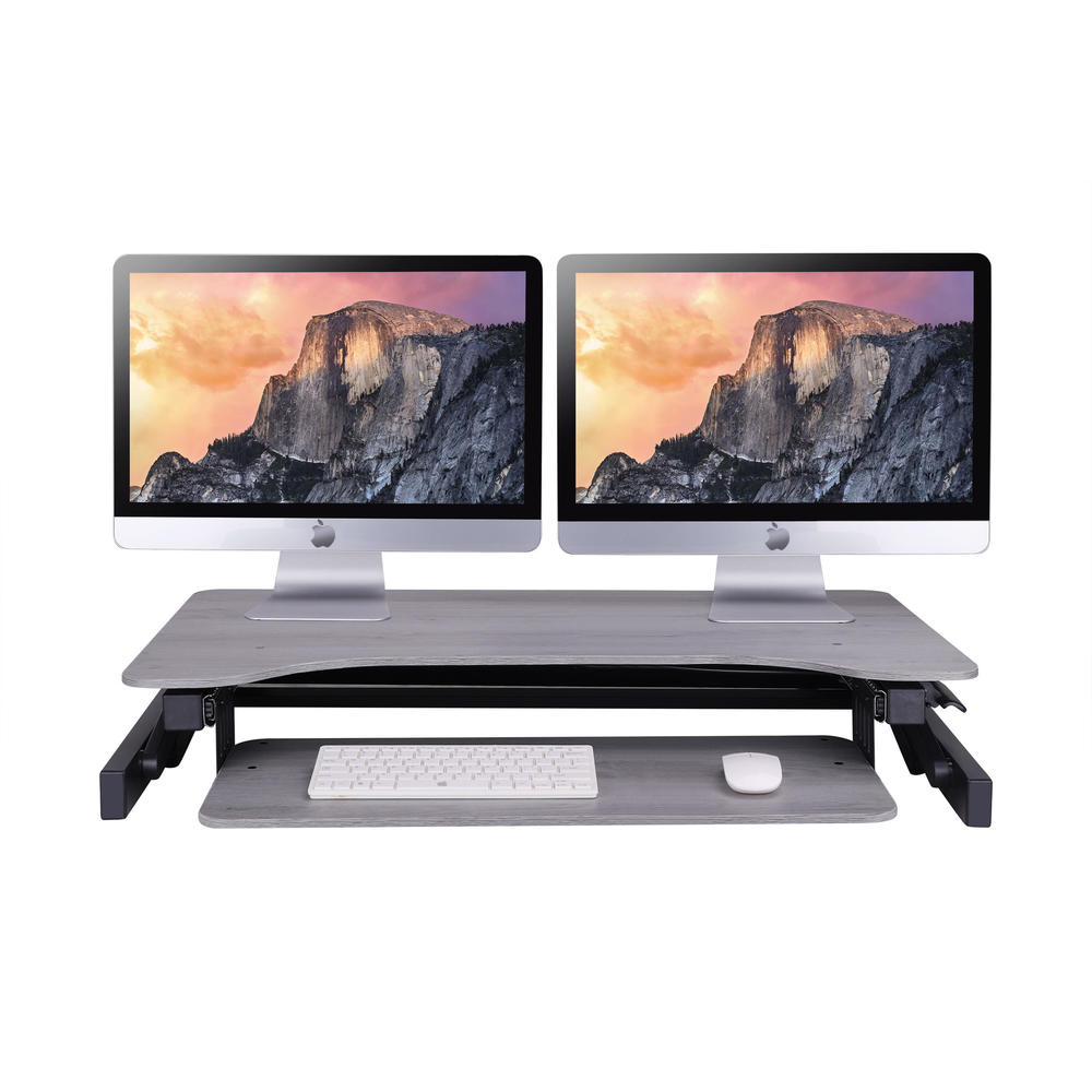 Electric Adjustable Sit Stand Desk Converter - White - Rocelco