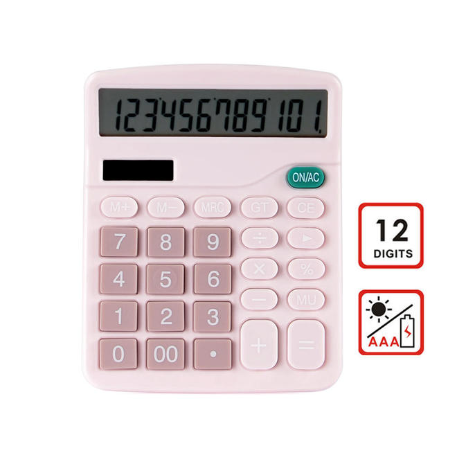 Moustache MOS TY837 Calculators Pastel 12 Digit Desktop Calculator Moustache