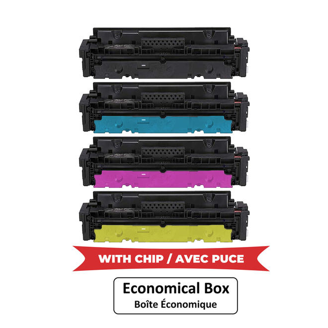 EcoBox HP 414X Combo WithChip EcoBox Color LaserJet Pro M454dn Compatible HP 414X Toner Cartridge Combo High Yield BK C M Y W