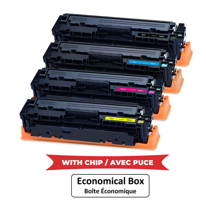 EcoBox HP 414A Combo WithChip EcoBox Color LaserJet Pro M454dn Remanufactured HP 414A Toner Cartridge Combo BK C M Y With Chi