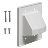 WP PT2 WH Audio Video Wall Plates Cable Pass through Wall Plate Double Gang