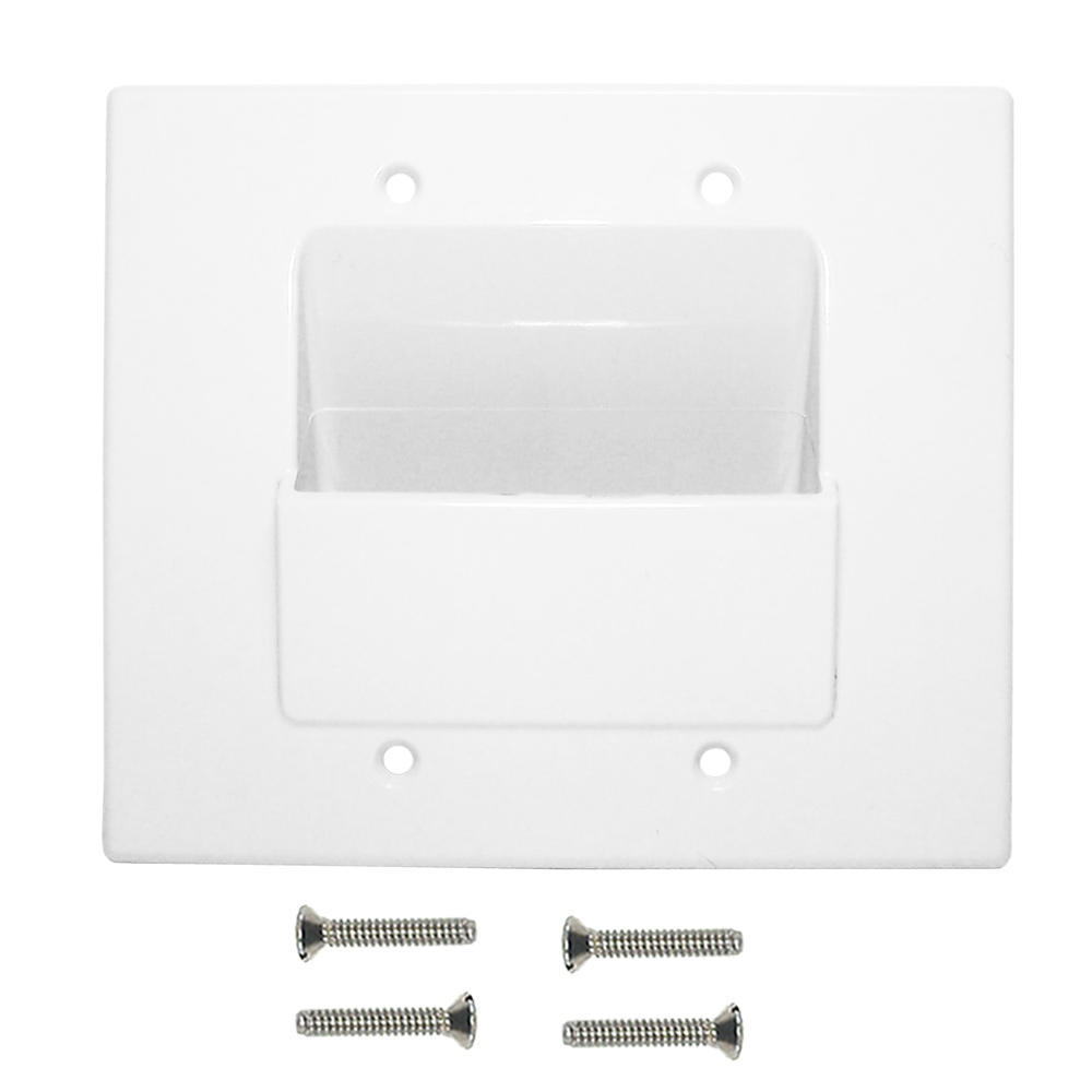 Cable Passthrough Wall Plate, Double Gang