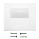 WP PT2 WH Audio Video Wall Plates Cable Pass through Wall Plate Double Gang