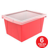 Storex 61410U06C 6PACK Storage Crates Bins Storex 4 Gallon 15 L Classroom Storage Bin with Lid 13 625 L x11 25 W x 7 87 H 6 P