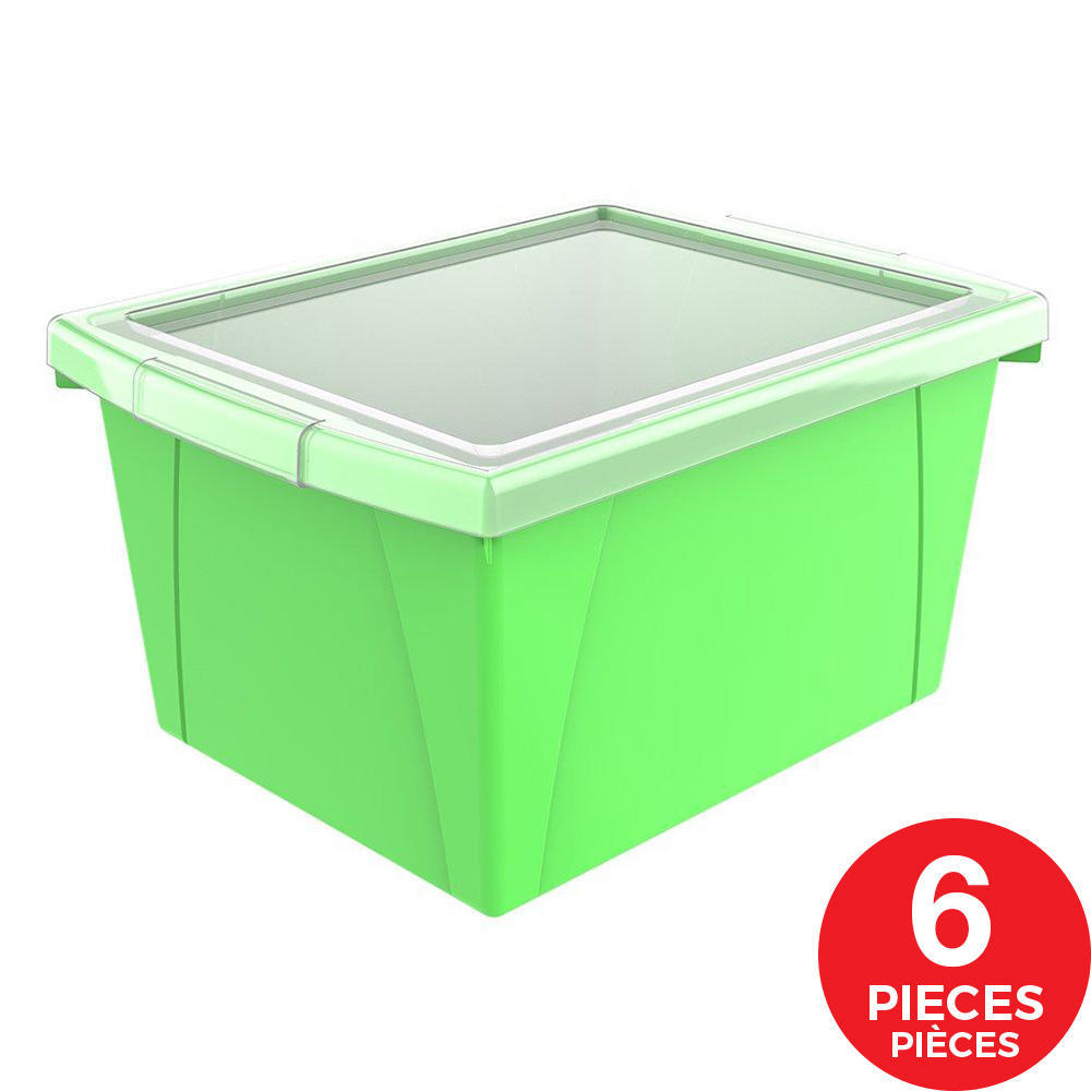 Storex® 4 Gallon/15 L, Classroom Storage Bin with Lid, 13.625"L x11.25