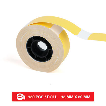 G&G-AT-110HW Ruban d'étiquettes prédécoupé, 150 Pièces, 15 mm x 50 mm, Noir sur Blanc