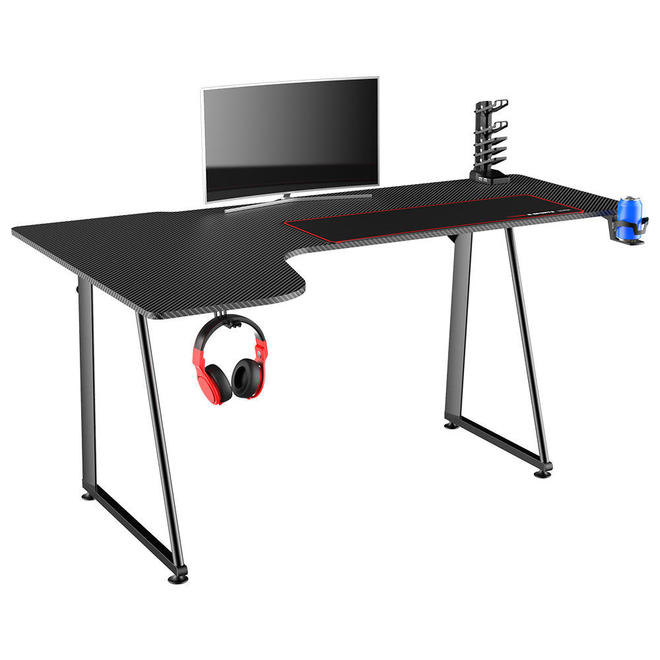 PrimeCables PC A1L 1660L Gaming Accessories Ergonomic L Shaped Corner PC Gaming Desk For Home Office black PrimeCables