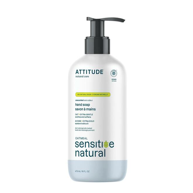attitude LVTH 60411 Body Wash Body Care ATTITUDE Hand Soap For Dry Itchy Sensitive Skin Fragrance Free 473 mL