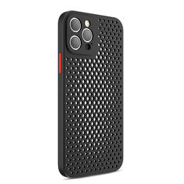 Breathable Mesh Heat Dissipation Phone Case for iPhone 12 Pro Max 6.7" - PrimeCables® - Black