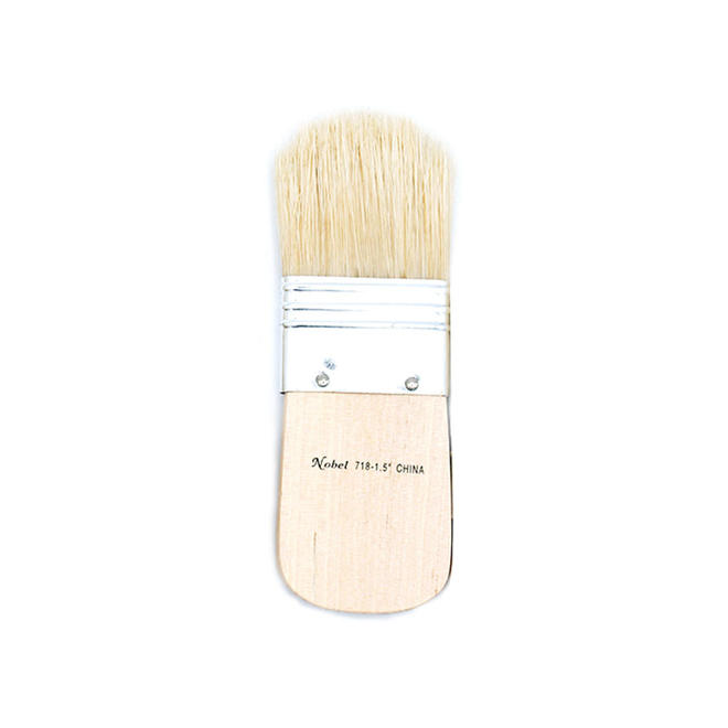 Nobel FC 718 Paintbrushes Nobel White Filbert Bristle Decorator s Brush Short Wide Wood Handle