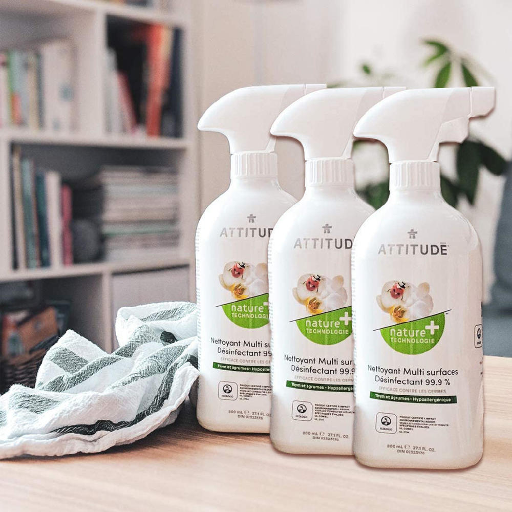 ATTITUDE All Purpose Cleaner Disinfectant 99.9, Natural, Effective On