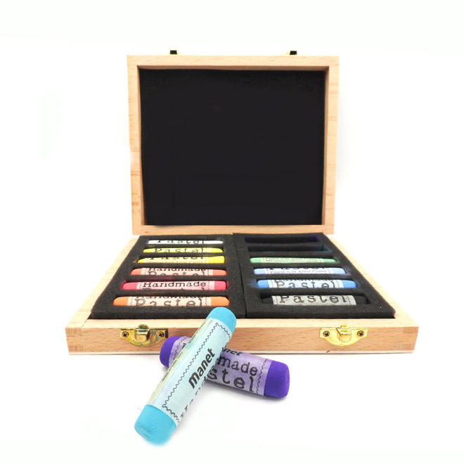 Nobel NB HSPA Art Markers Crayons Coloured Pencils Nobel Manet Hand Made Jumbo Soft Pastel 12 Assorted Colors Box