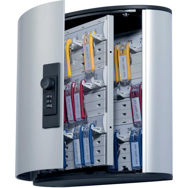 Durable 196623 Keys Management Durable Box Security Code Lock Cabinet 11 9 10 x 4 9 10 x 11 36 Key Silver